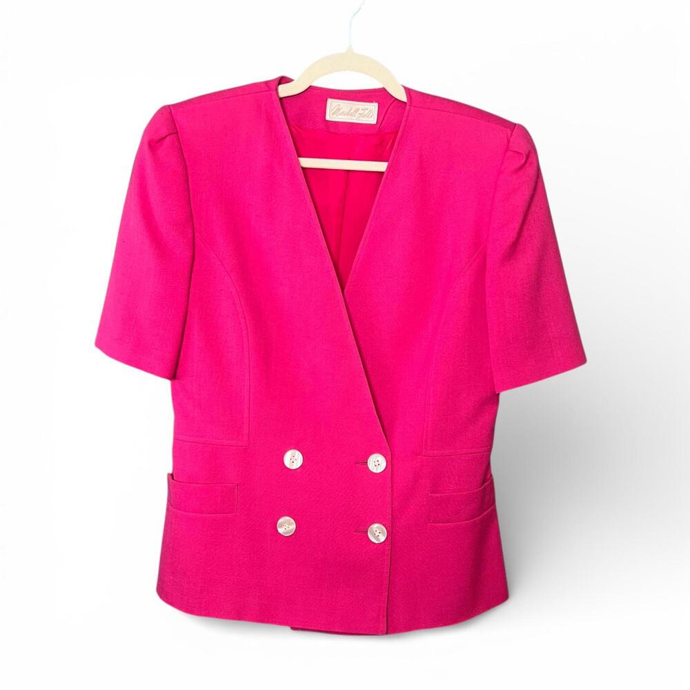 Vintage Marshall Field's Pink Short Sleeve Blazer Jacket